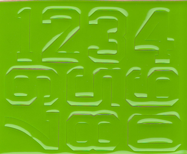 1 1/2" Block Style #2 Lime Green pair (right and left side)